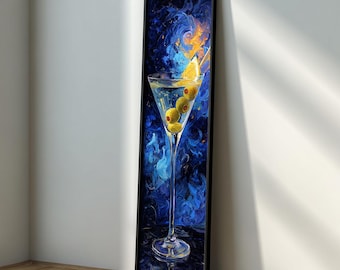 Cocktail Abstrakt Bar Wanddekor: Hohe schmale Leinwand Wandkunst