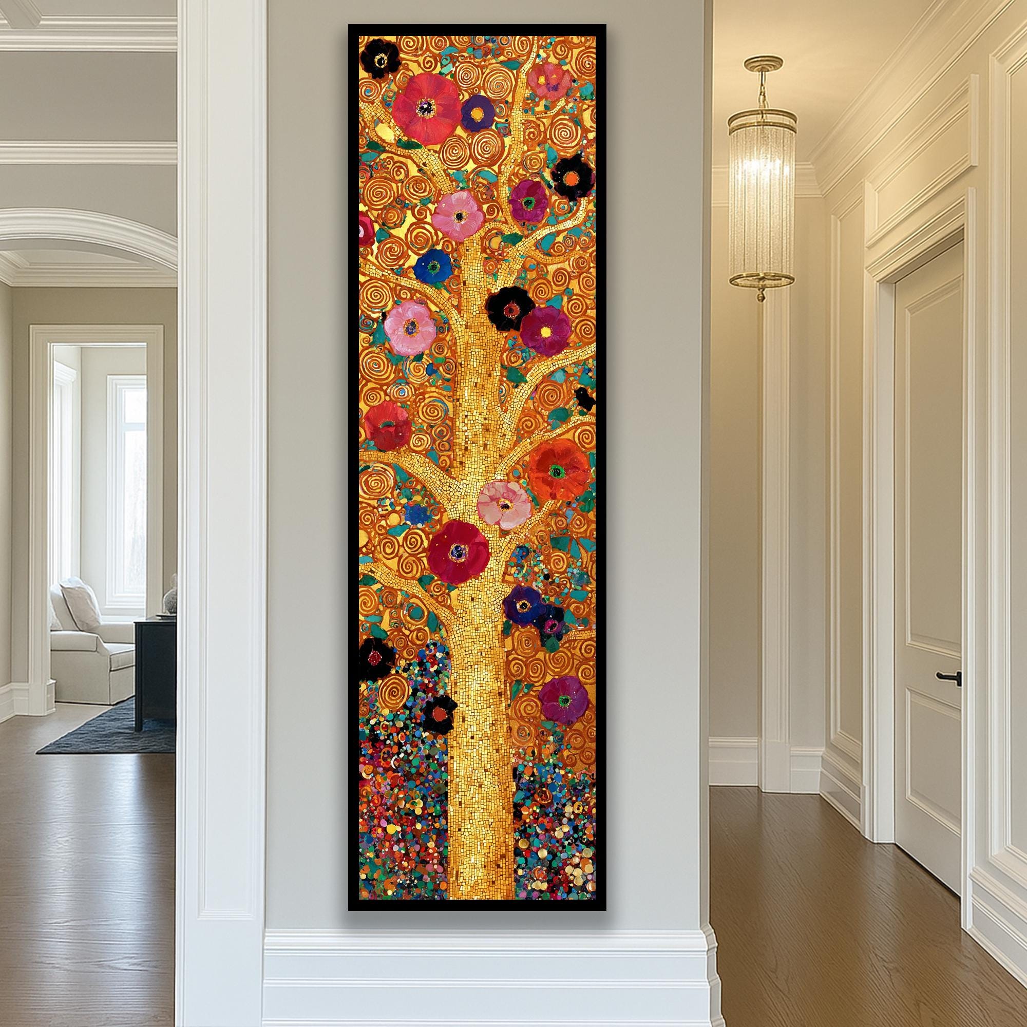 Gustav Klimt Tree of Life Long Narrow Wall Art : Extra Large Vertical ...