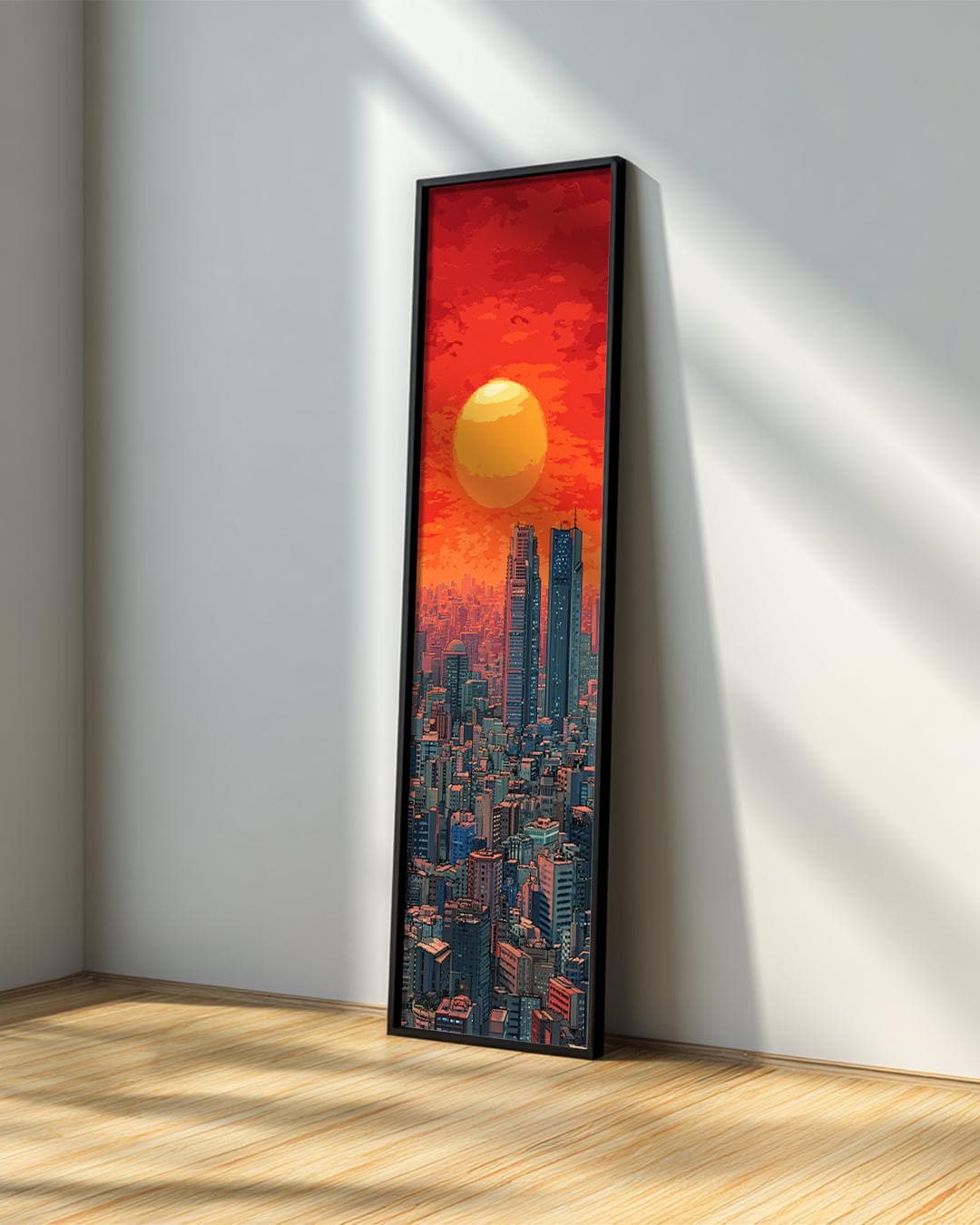 Tokyo Cityscape Framed Wall Art : Japan Skyline Long Narrow Print