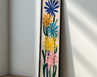 Matisse Botanical Framed Wall Art : Long Narrow Vertical Canvas Art