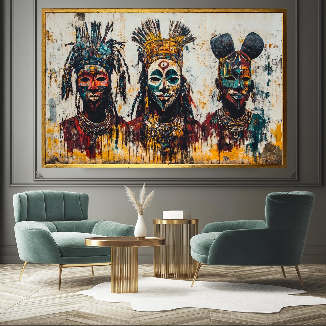 African Art Canvas Print, Framed Extra Large Wall Decor - Etsy