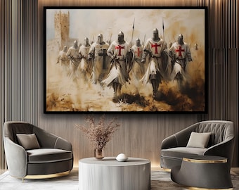 Templar Knights Canvas Print: Medieval Crusader Wall Art