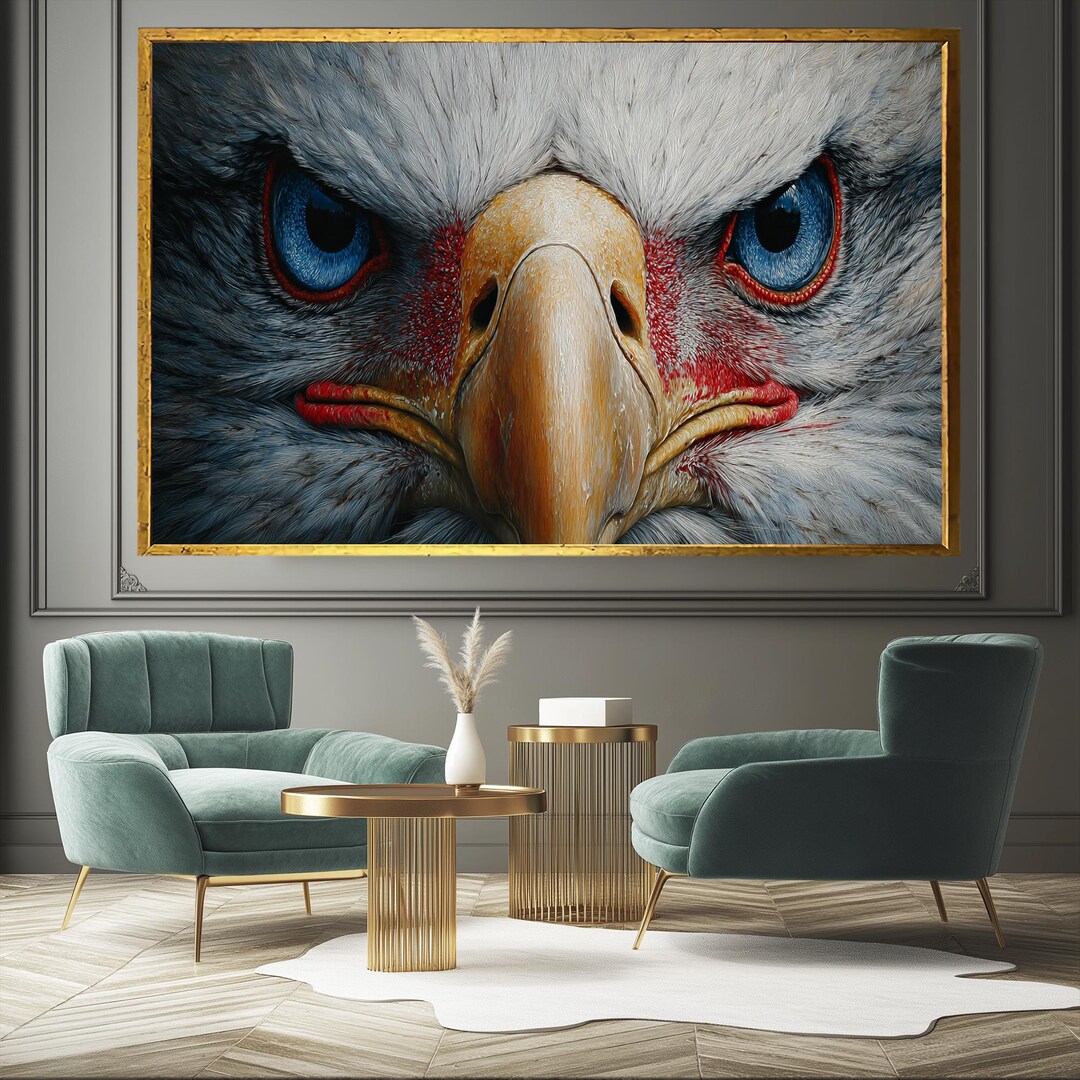 Eagle Canvas Framed Wall Art : Large Bald Eagle Painting - Etsy