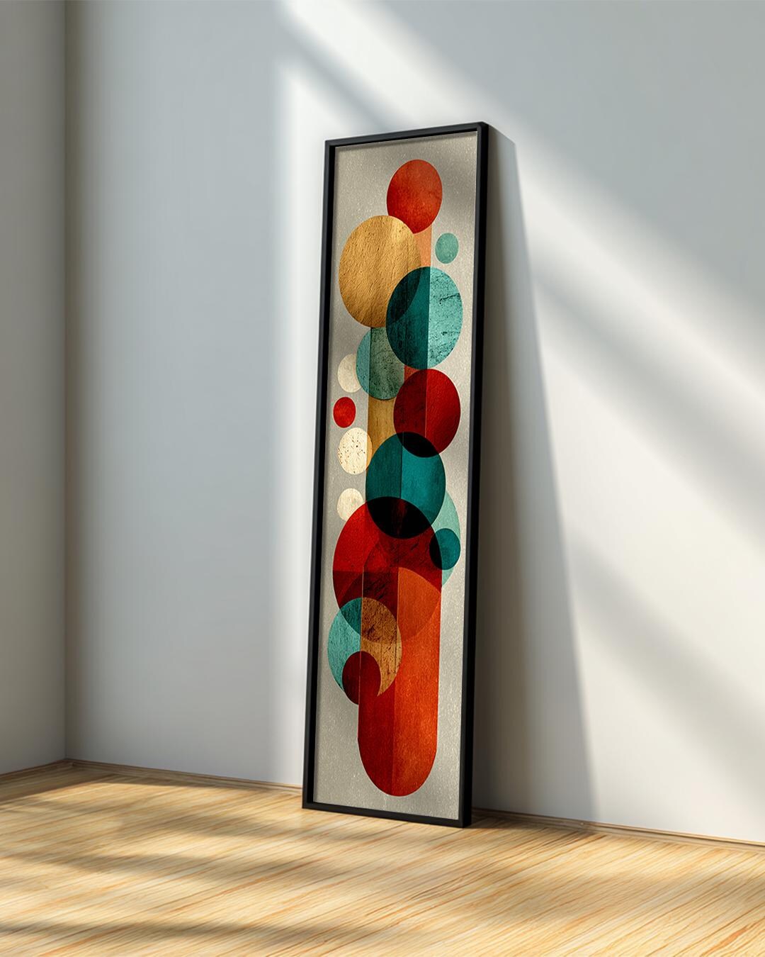 Mid Century Modern Wall Art : Bauhaus Geometric Print, Long Narrow MCM ...