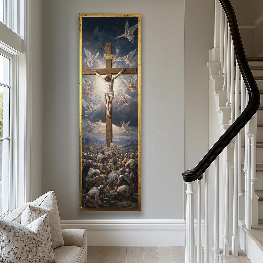 Crucifixion Canvas Print, Jesus on the Cross, Catholic Home Decor - Etsy