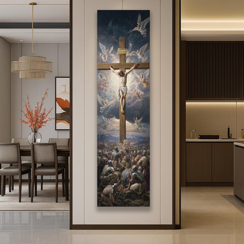 Crucifixion Canvas Print, Jesus on the Cross, Catholic Home Decor - Etsy