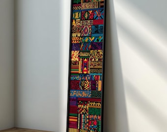 Vintage 1980s Heidi Lange Print • Orig. African Batik • 34x26