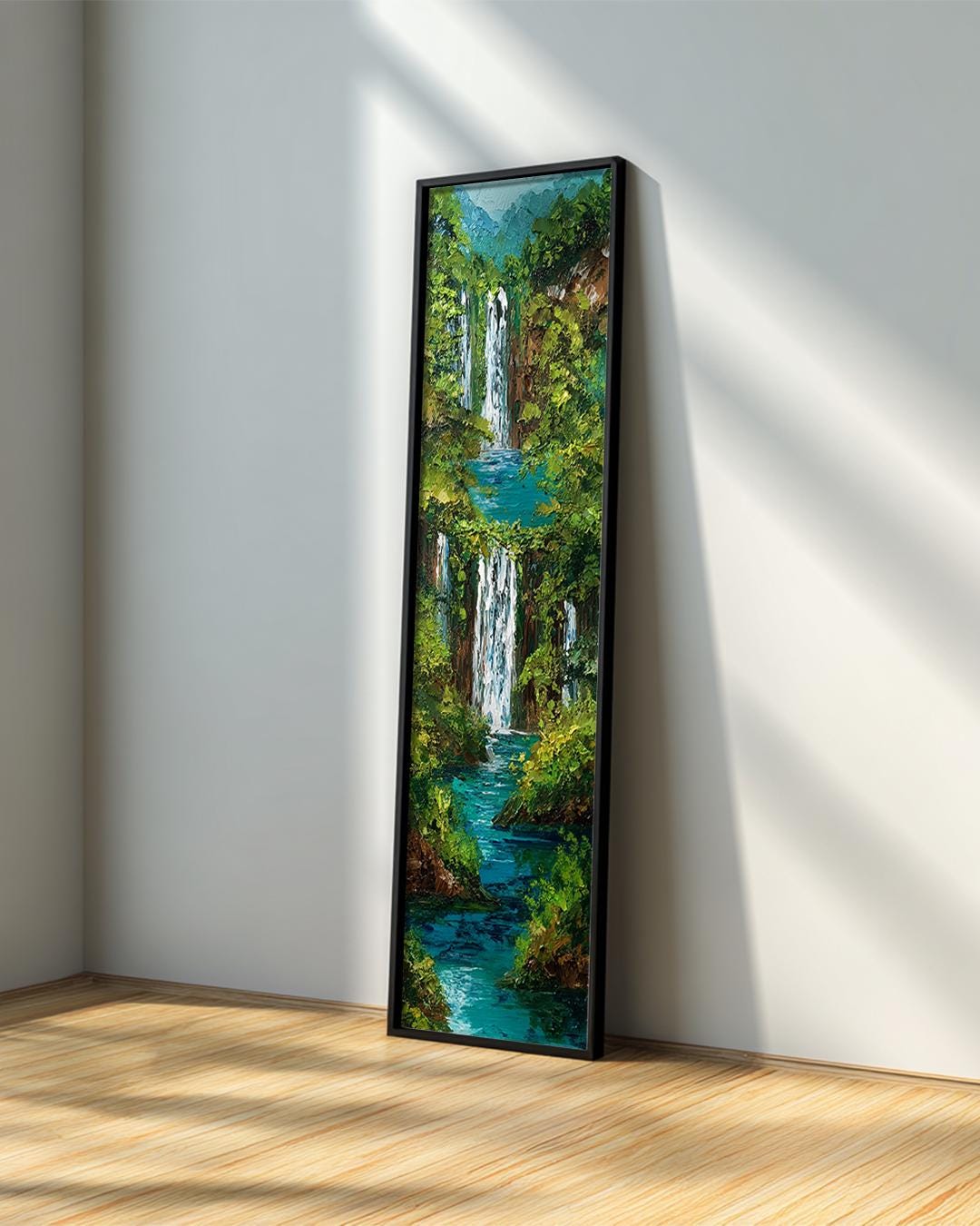Natural Waterfall Wall Art : Long Narrow River Landscape, Relaxing ...