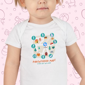 Baby-onesie®, schattige kaart met ouderschapsgids, pasgeboren cadeau voor mama en papa, romper, geweldig kraamcadeau, onesie® voor kersverse ouders!