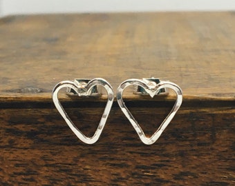 Silver Heart  Stud Earrings