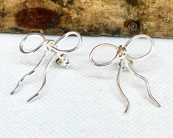 Sterling Silver Bow Earrings