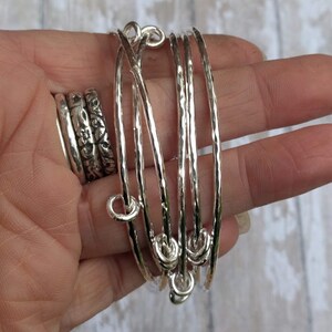 Solid Sterling Silver Stacking Bangles image 3