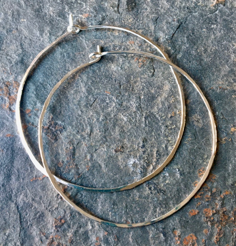 925 Sterling Silver Hoop Earrings 15mm 20mm 30mm 40mm 50mm 60mm 70mm 80mm Hoop Earrings Lightweight Silver Hoops XL Silver Hoop Earings image 5