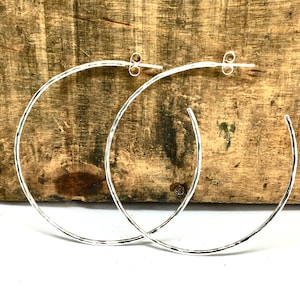 Handmade Sterling Silver Hoop Earrings| Hoops Studs | Small Hoops | Large Hoops | Extra Large Hoops 20mm 30mm 40mm 60mm 70mm