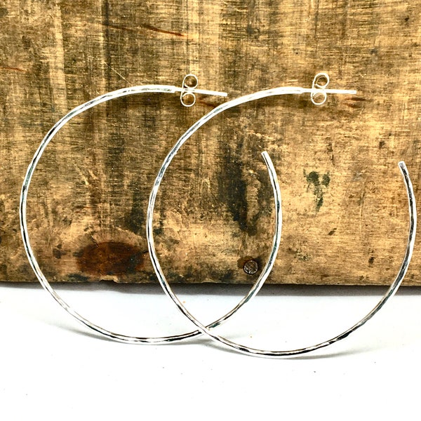 Handmade Sterling Silver Hoop Earrings| Hoops Studs | Small Hoops | Large Hoops | Extra Large Hoops 20mm 30mm 40mm 60mm 70mm