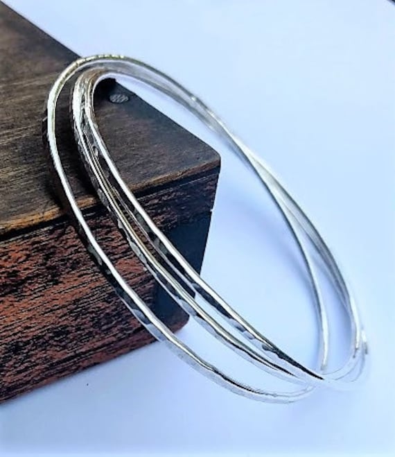 Solid silver shop russian bangle