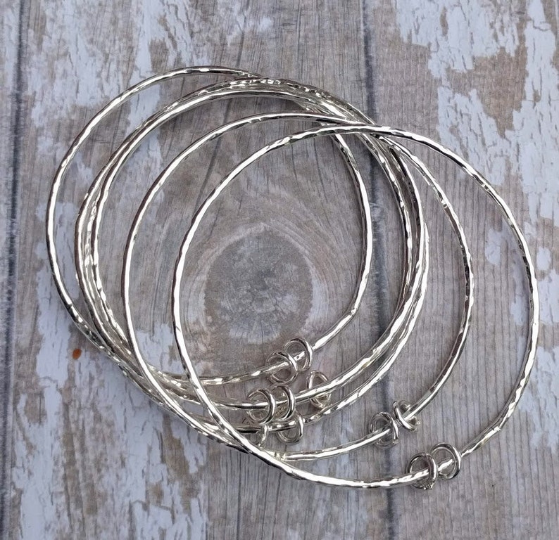 Solid Sterling Silver Stacking Bangles image 5