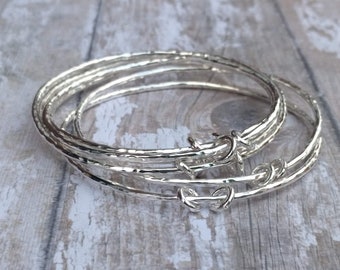Solid Sterling Silver Stacking Bangles