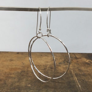 Hanging Circle Hoop Earrings - Sterling Silver Hoops - Sterling Silver Hoop Earrings