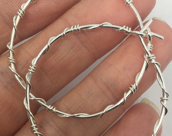 Entangled Sterling Silver Handmade Hoops 20mm 30mm 40mm 50mm & 60mm XL Hoops XXL Hoops