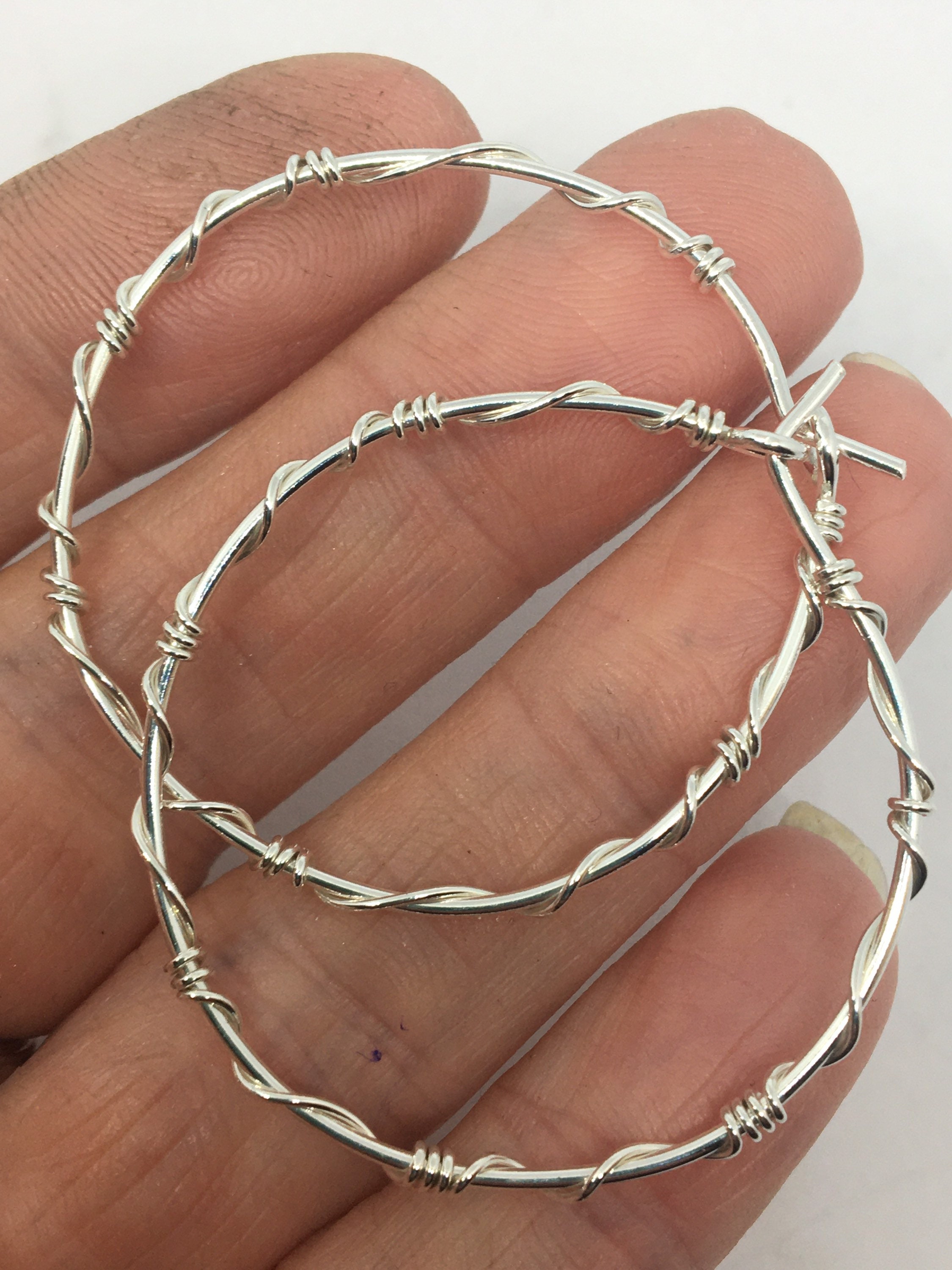 Entangled Sterling Silver Handmade Hoops 40mm 50mm & 60mm XL Hoops XXL Hoops