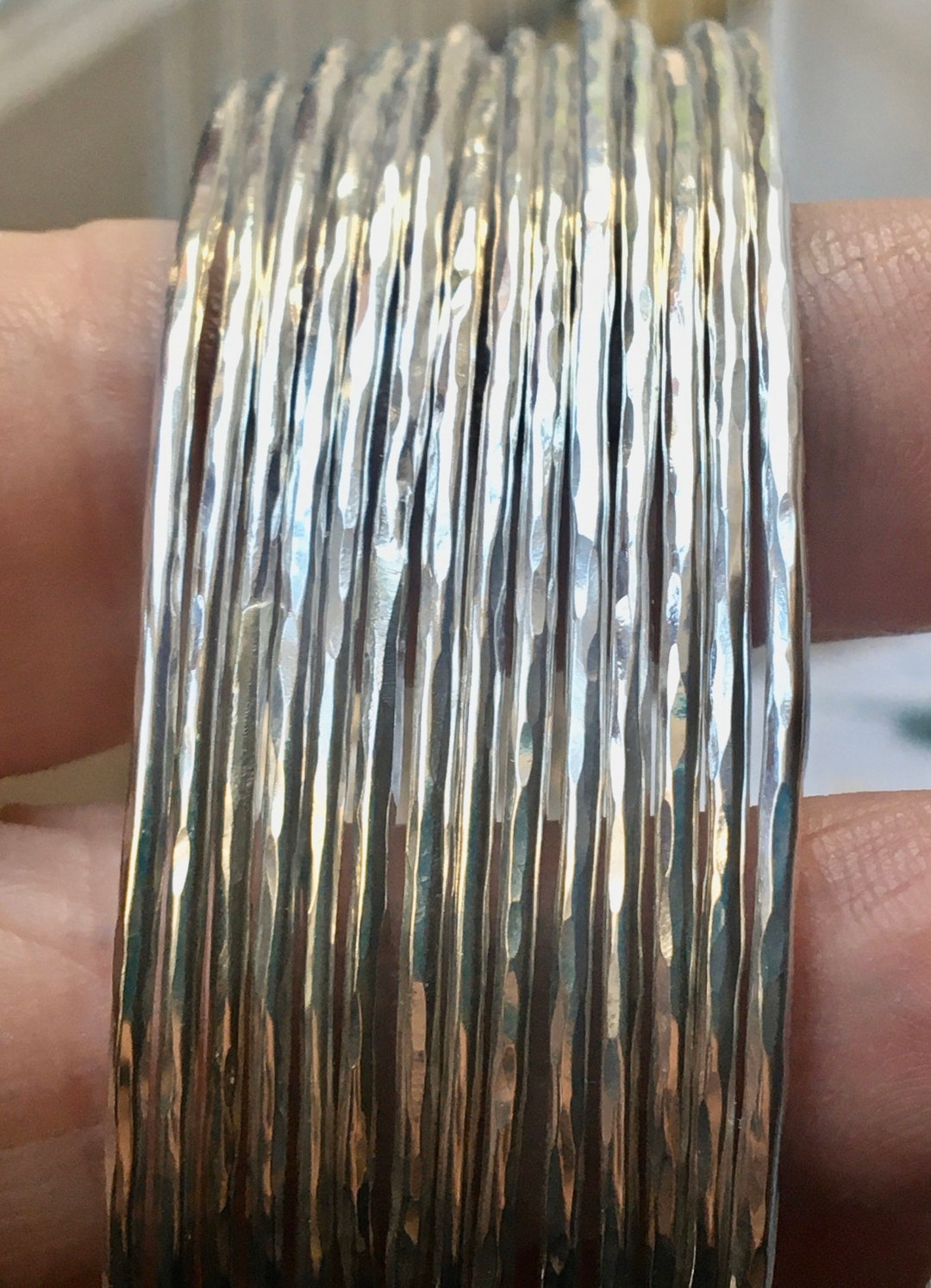 Sterling Silver Bangle - Stacking Skinny Silver 925 Bangle - Stacking ...