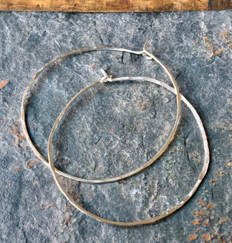 925 Sterling Silver Hoop Earrings 15mm 20mm 30mm 40mm 50mm 60mm 70mm 80mm Hoop Earrings Lightweight Silver Hoops XL Silver Hoop Earings image 3