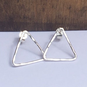 Dreieck Ohrringe | 925 Sterlingsilber Ohrringe | Geometrische Ohrringe | Minimalistische Ohrringe | Creolen