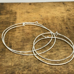 925 Sterling Silver Hoop Earrings 15mm 20mm 30mm 40mm 50mm 60mm 70mm 80mm Hoop Earrings Lightweight Silver Hoops XL Silver Hoop Earings image 2