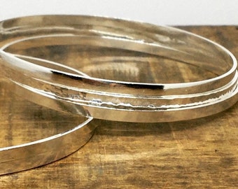 Solid Sterling Silver Handmade Bangle