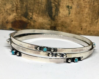 Turquoise & Sterling Silver Bangles