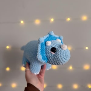 Triceratops Crochet Plush Handmade Amigurumi Stuffed Animal