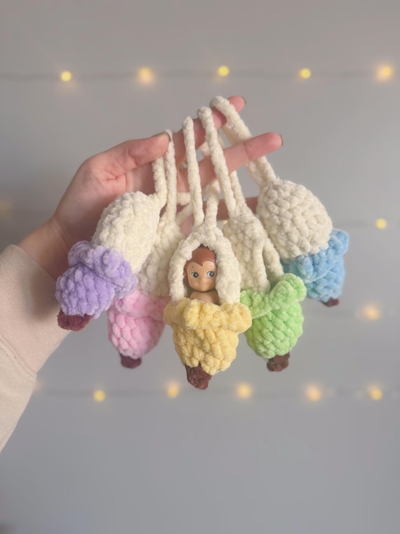 Banana Pouch Sonny Angel Holder Handmade Crochet Bag Charm Keychain Car Hanger