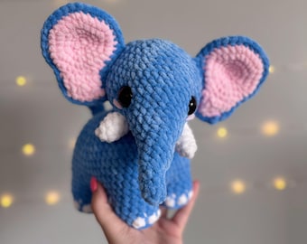 Elephant Crochet Plush Handmade Amigurumi Stuffed Animal