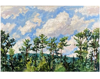 Sky and Spruce/Tanglewood - 8x12 Berkshires Landscape Painting