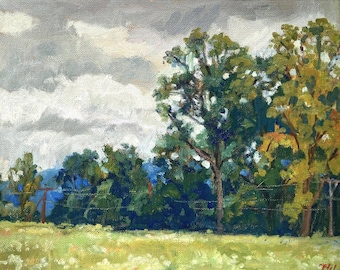 Landscape Painting - Berkshires Summer Rain - 8x10 Oil on Canvas