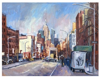 Morning Light on the Bowery - 16x20 NY Cityscape Painting