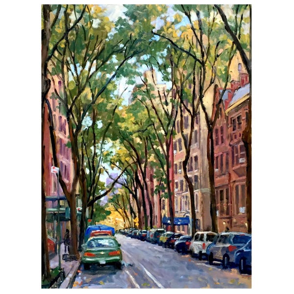 18x24 Oil Painting - Upper West Side/ Autumn Light - New York Cityscape