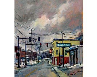 秋の道/バークシャー - 18x18 印象派油絵 - Etsy 日本