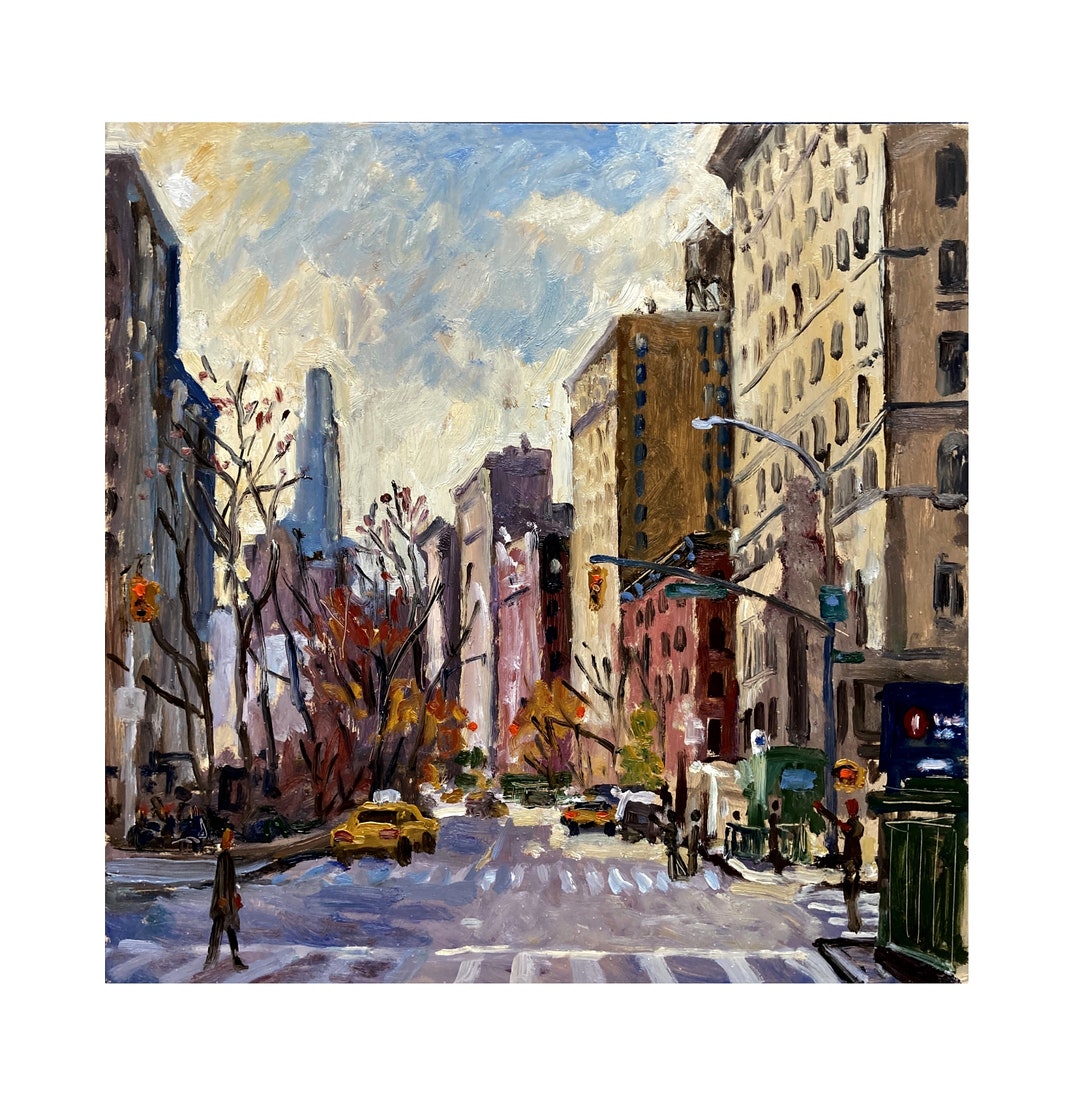 12x12 Original New York Cityscape Painting From West 79 St Etsy 日本