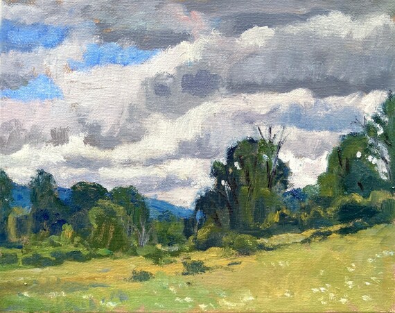 風景油彩画 印象派風 サインあり