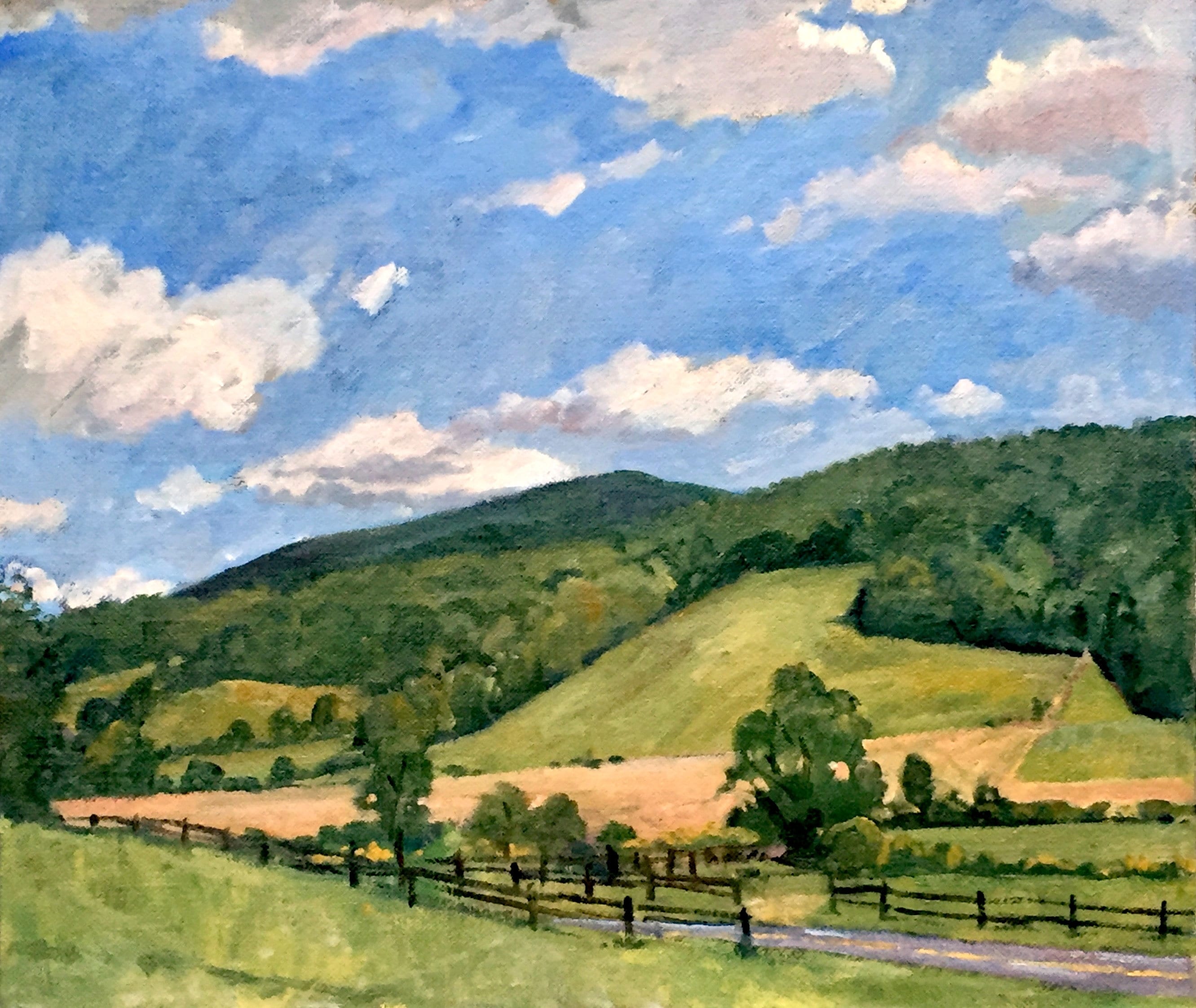 hill landscape painting