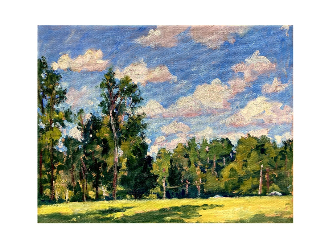 Tanglewood Landscape Painting From the East Lot 8x10 Oil on Linen