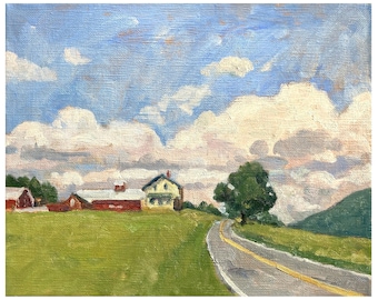 Summer Sky/Berkshires - Original 8x10 Landscape Painting