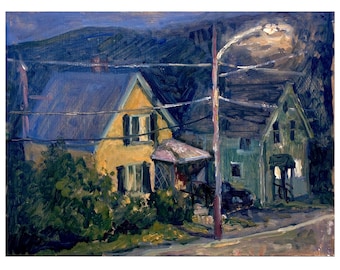 Original Oil Painting - American Nocturne- 8x10 Oil on Panel