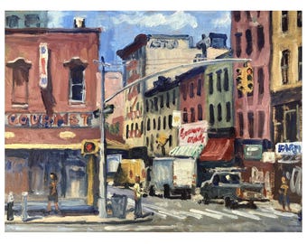 From Essex St/Economy Candy NYC - 9x12 Cityscape Painting