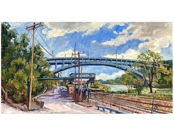 NYC Oil Painting  - Spuyten Duyvil Station/ The Bronx