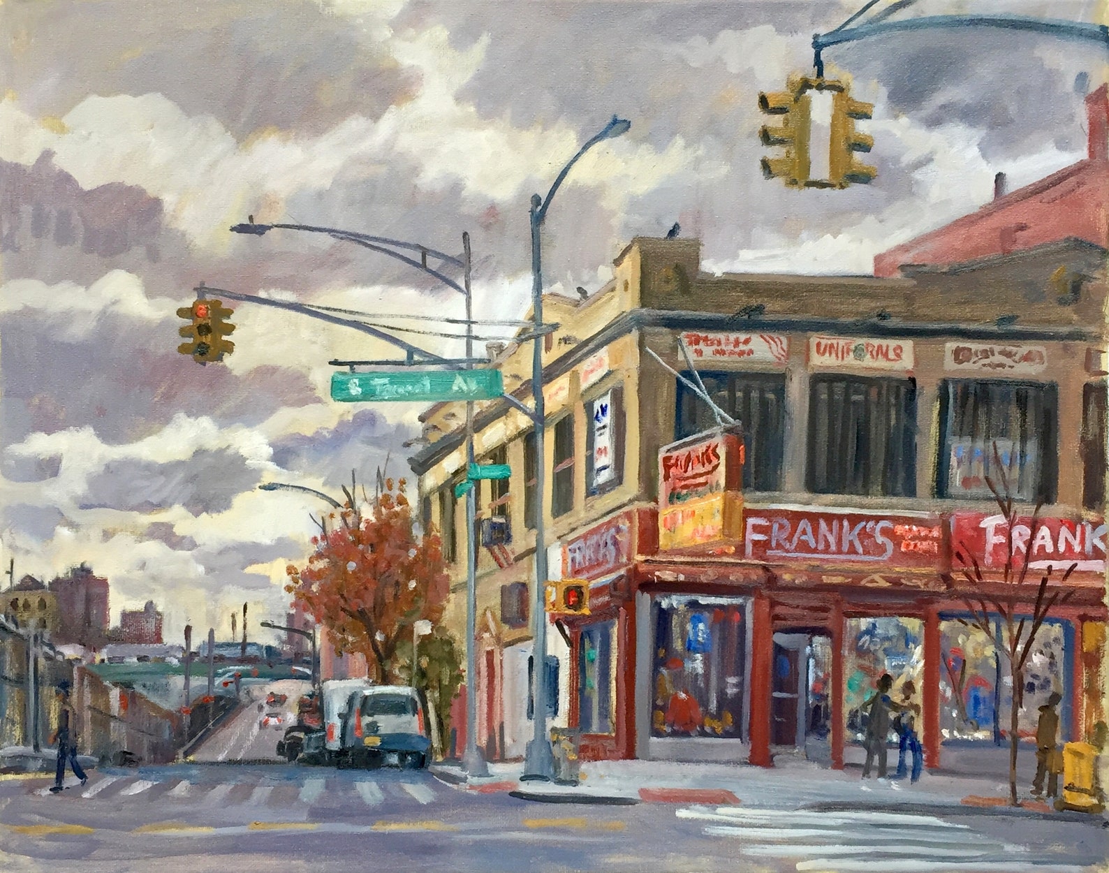16x20 New York City Landscape Painting Frank's Sporting Etsy