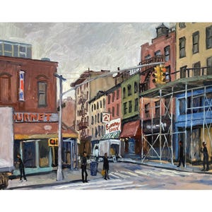 Economy Candy/Essex and Rivington/NYC- 12x16 Oil on Panel, Urban Impressionist Fine Art, Signed Original New York Cityscape Painting