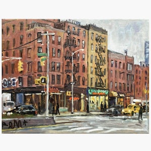Russ and Daughters /NYC - New York City Oil Painting, 11x14 Oil on Linen, Plein Air Impressionist Landscape, Signed Original